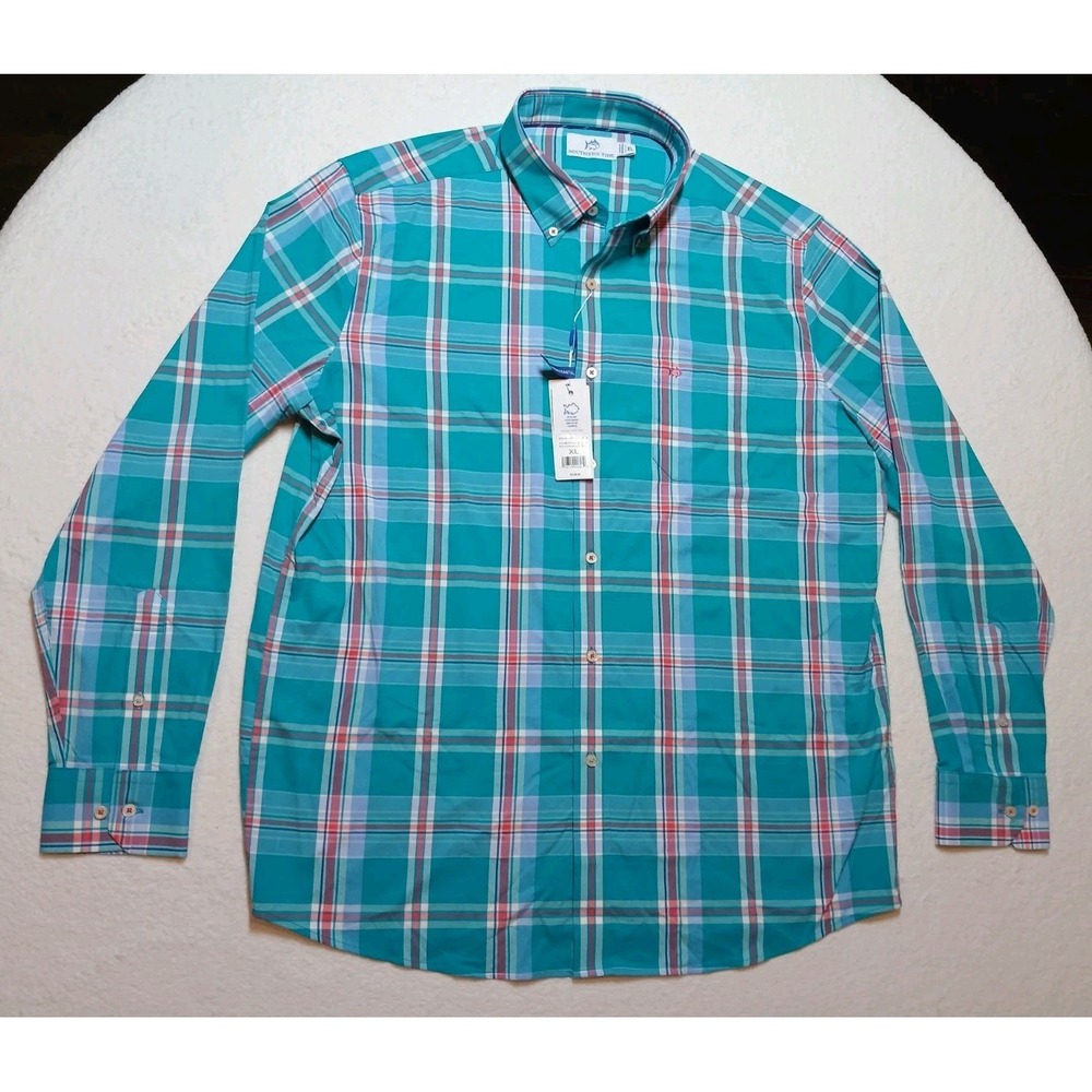 Southern Tide Intercoastal Shirt Mens Size XL Greenview Plaid NWT Performance